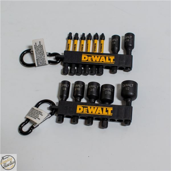 2PKS OF DEWALT IMPACT NUT DRIVER+SCREWDRIVER BITS