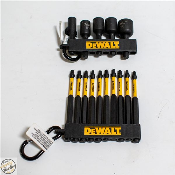 2PKS OF DEWALT IMPACT NUT DRIVER+SCREWDRIVER BITS