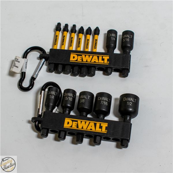 2PKS OF DEWALT IMPACT NUT DRIVER+SCREWDRIVER BITS