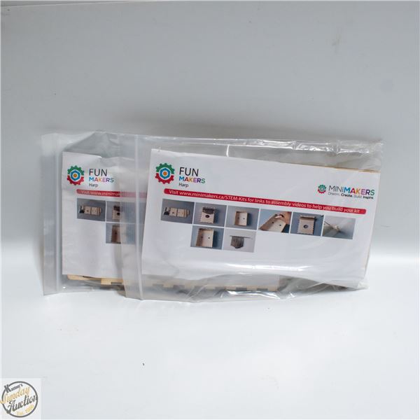 2 AFRICAN THUMB PIANOS/HARPS WOODEN CRAFT KITS