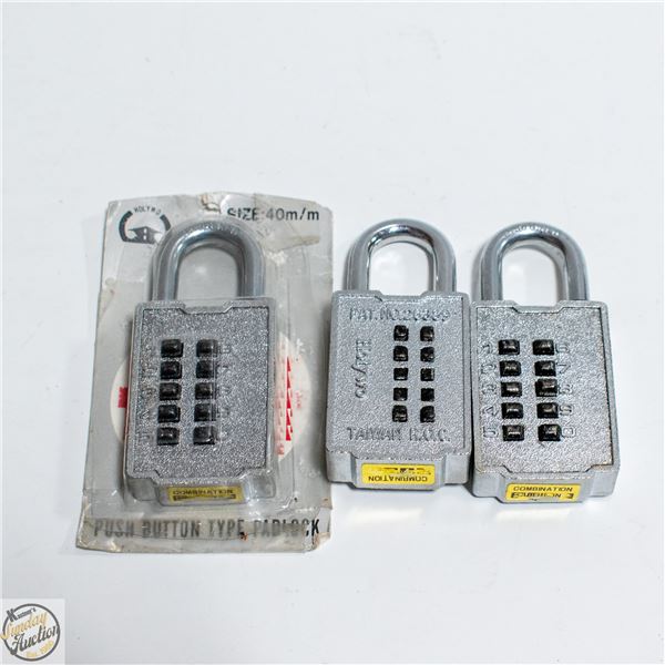 3 X COMBINATION LOCKS