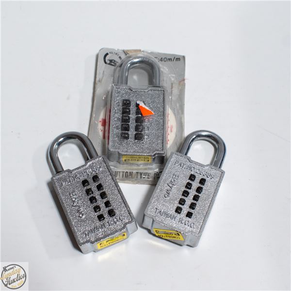 3 X COMBINATION LOCKS