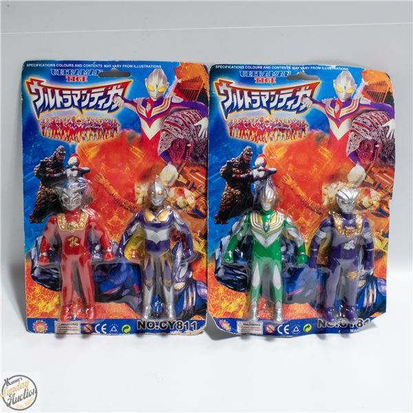 2X2PKS VINTAGE ULTRAMAN FIGURINES IN ORIGINAL