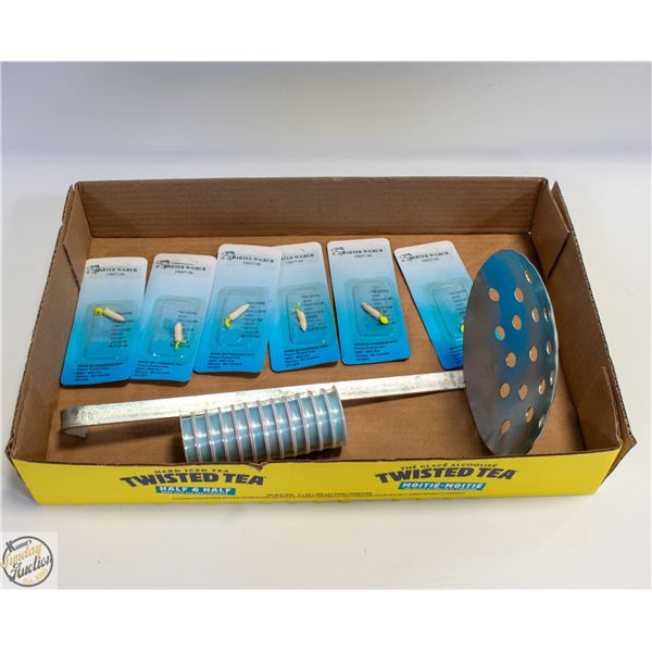 ICE FISHING PACKAGE 6 DARTER W/GREEN GRUB,