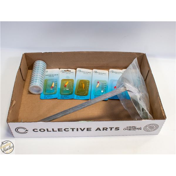 ICE FISHING PACKAGE 6 X DARTER W/PINK GRUB,