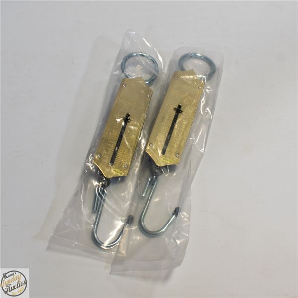 2 X BRASS 50 LB FISH SCALE