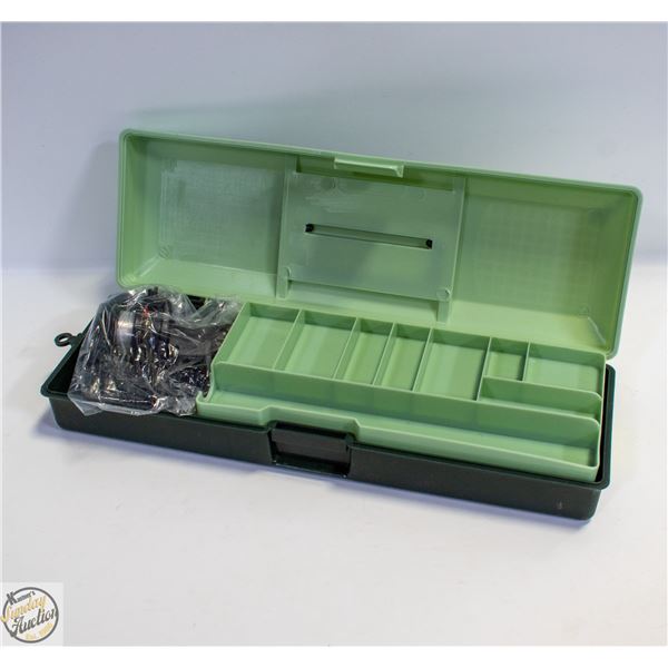 FISHING TACKLE BOXES WITH FISHING REEL INSIDE