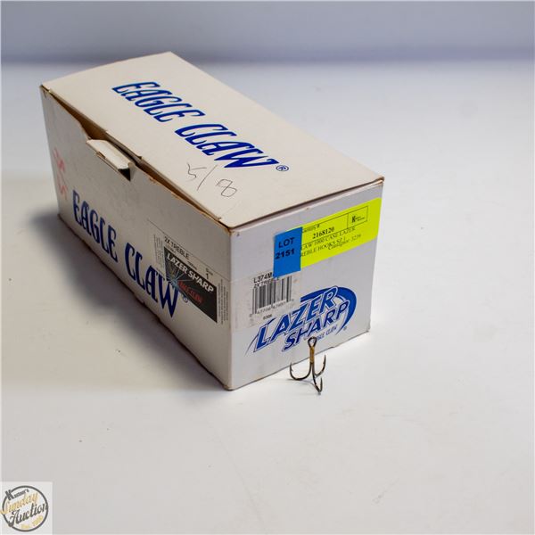 EAGLE CLAW 1000 CASE LAZER SHARP TREBLE HOOKS SZ 1
