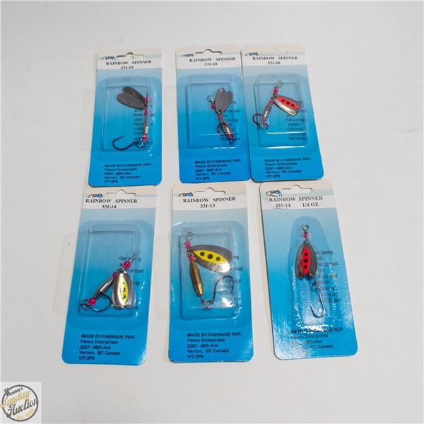 6 X RAINBOW SPINNER