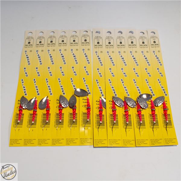 12 X DIAMOND RING SPINNERS ICE FISHING