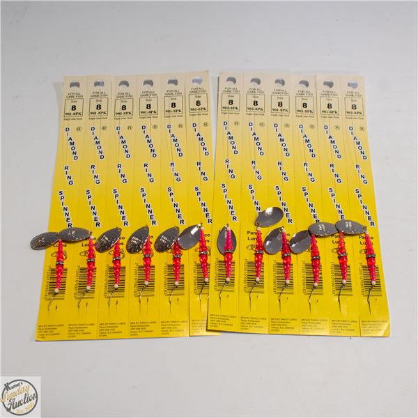 12 X DIAMOND RING SPINNERS ICE FISHING