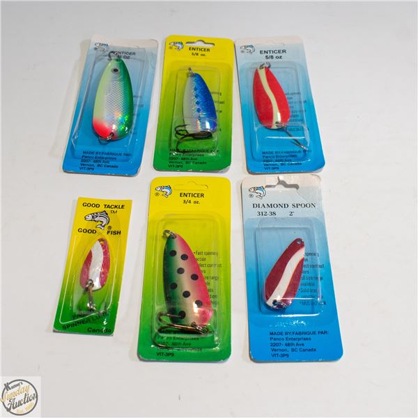 6 X ENTICERS AND LURES