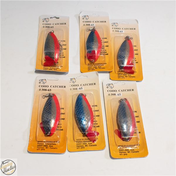 6 X COHO CATCHERS BLUE/RED/SILVER SCALE