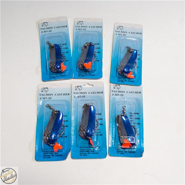 6 X SALMON CATCHERS SILVER/BLUE SCALE #307-45