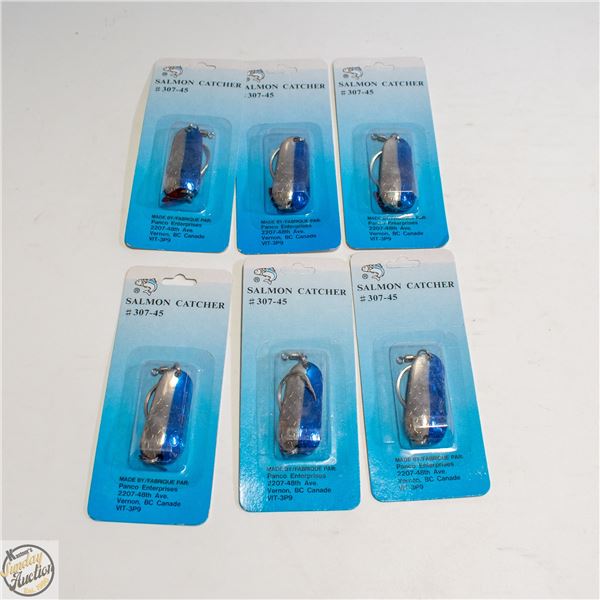 6 X SALMON CATCHERS SILVER/BLUE SCALE #307-45