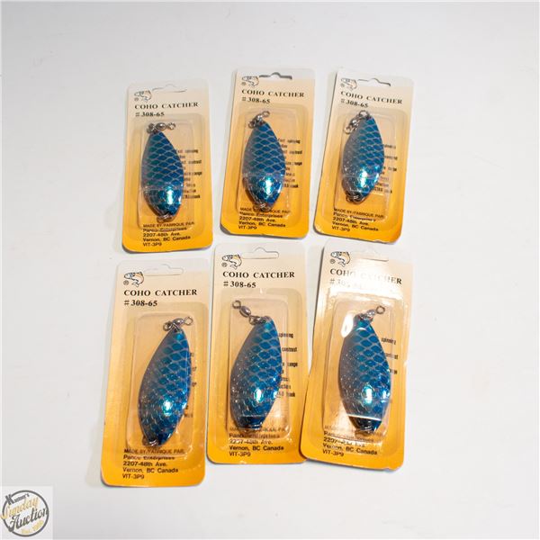 6 X COHO CATCHER SILVER/BLUE SCALE #65