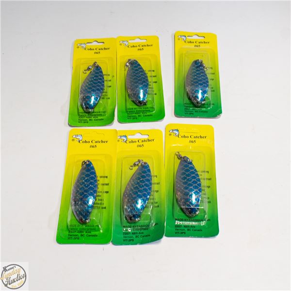 6 X COHO CATCHER SILVER/BLUE SCALE #65