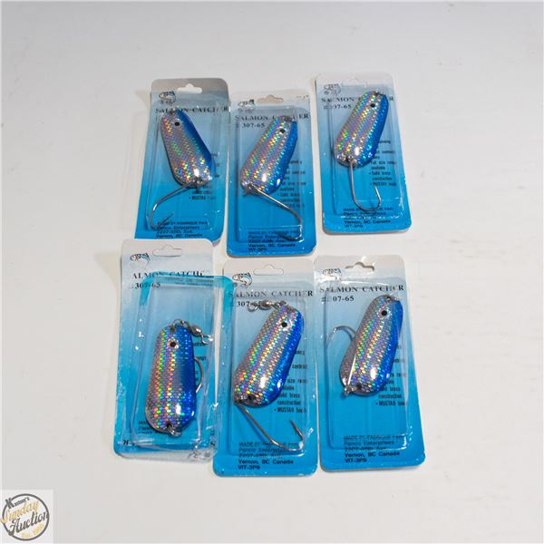6 X SALMON CATCHERS #307-65 SILVER/BLUE SCALE