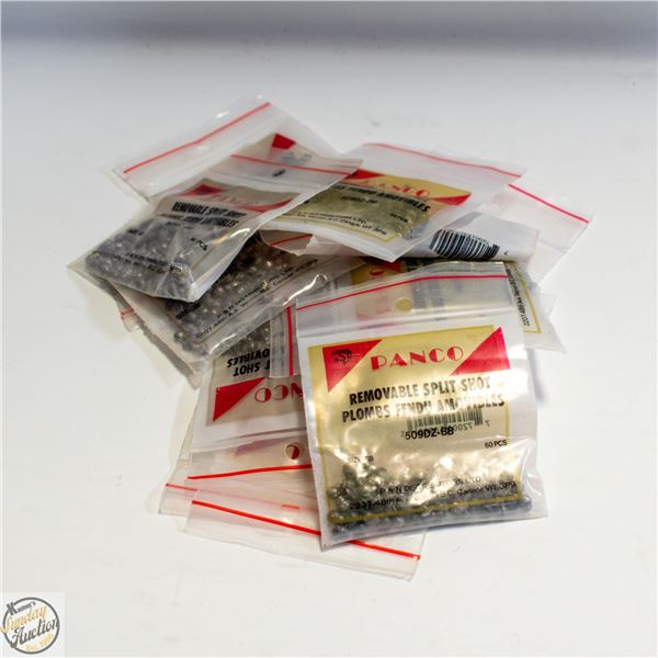 12PKSX60PCS REMOVABLE SPLITS SHOT FISHING WEIGHTS