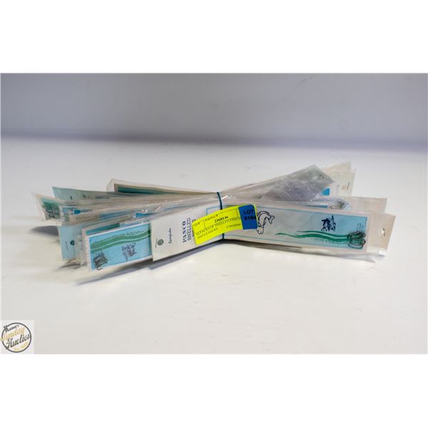 44 PACKS OF SNELLED FISH HOOKS AND LEADERS