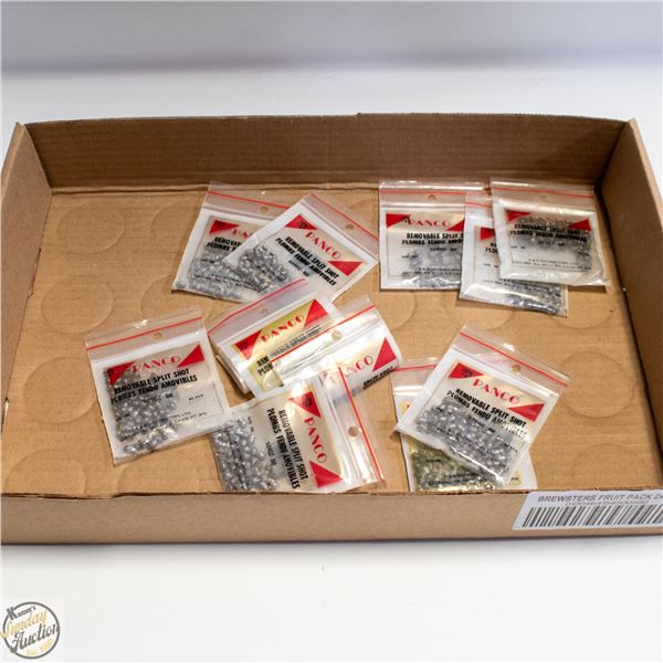 12PKSX60PCS REMOVABLE SPLITS SHOT FISHING WEIGHTS