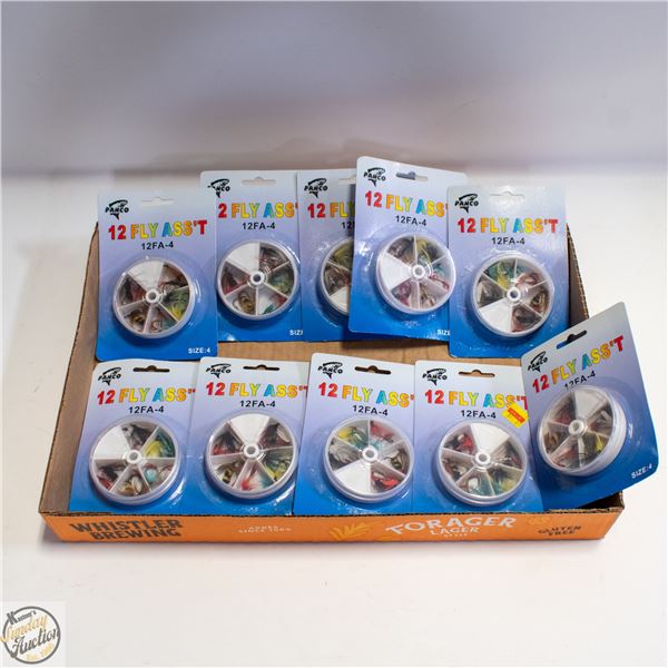 10 X 12 PACKS FISHING FLYS SIZE 4