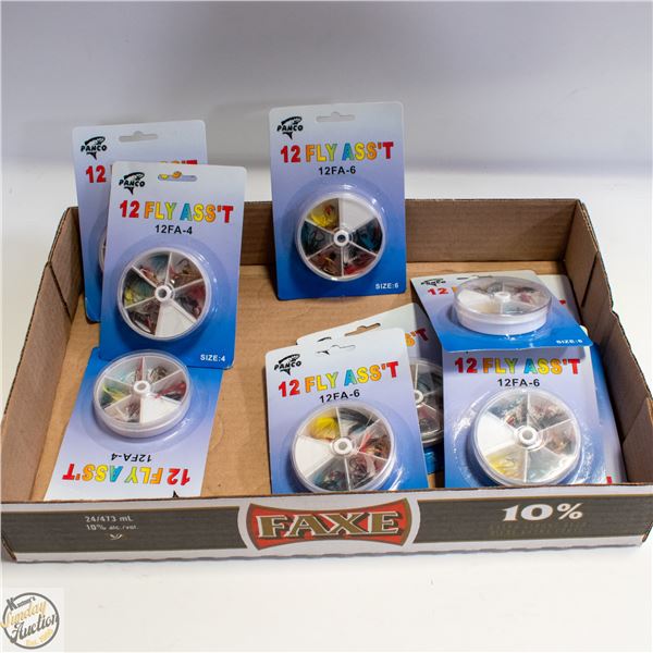 10 X 12 PACKS OF FISHING FLYS (7 SZ 6 + 3 SZ 4)