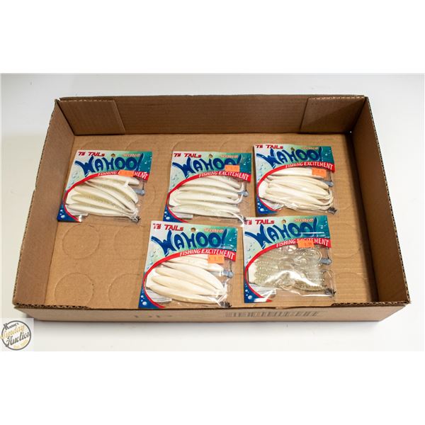 5 X WAHOO T’S TAILS SCENTED FISHING BAIT