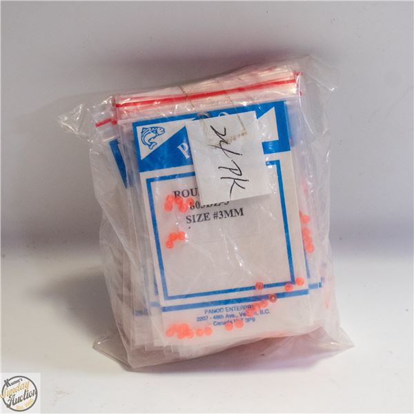 24 PACKS ROUND BEADS 3 MM 803-DZ