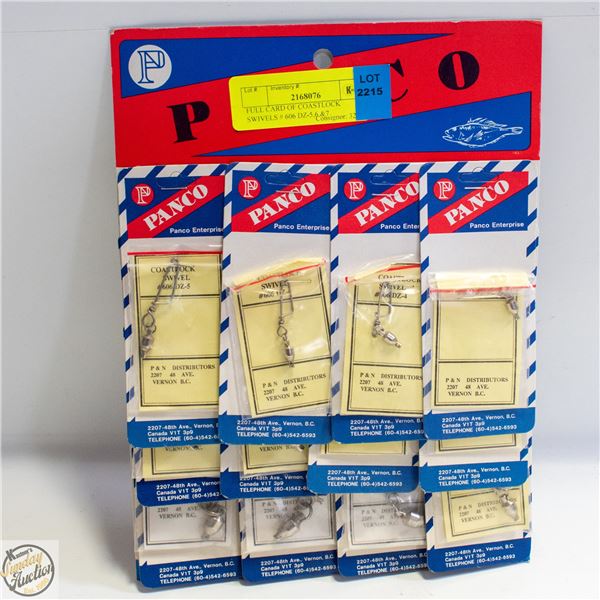 FULL CARD OF COASTLOCK SWIVELS # 606 DZ-5,6 &7