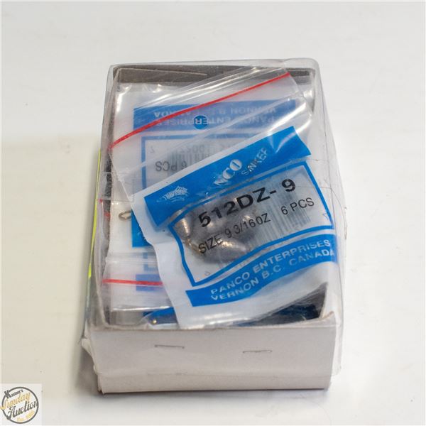 BOX OF 12X 6 SIZE 9 3/16 OZ BELL SINKERS