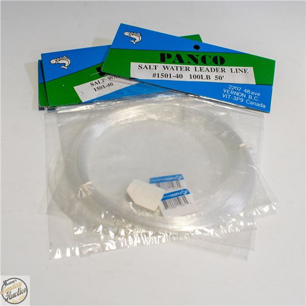 4 X SALT WATER LEADER LINE 50 FT 100LB TEST