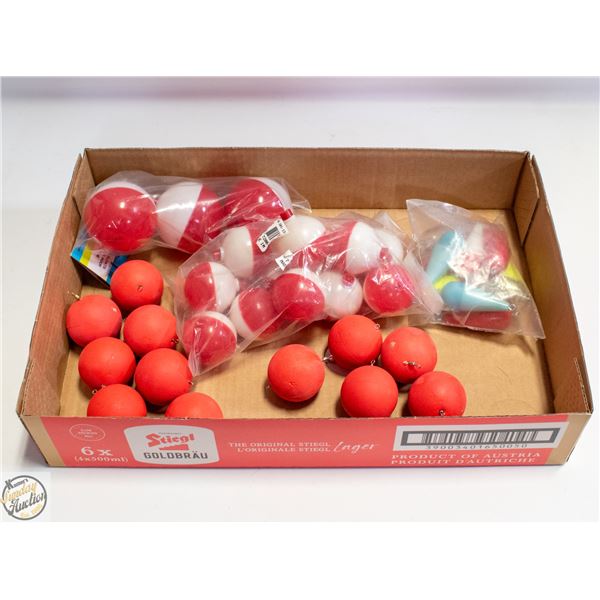 FLAT OF FISHING BOBBERS