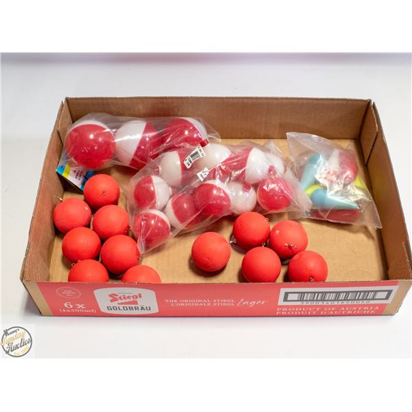 FLAT OF FISHING BOBBERS