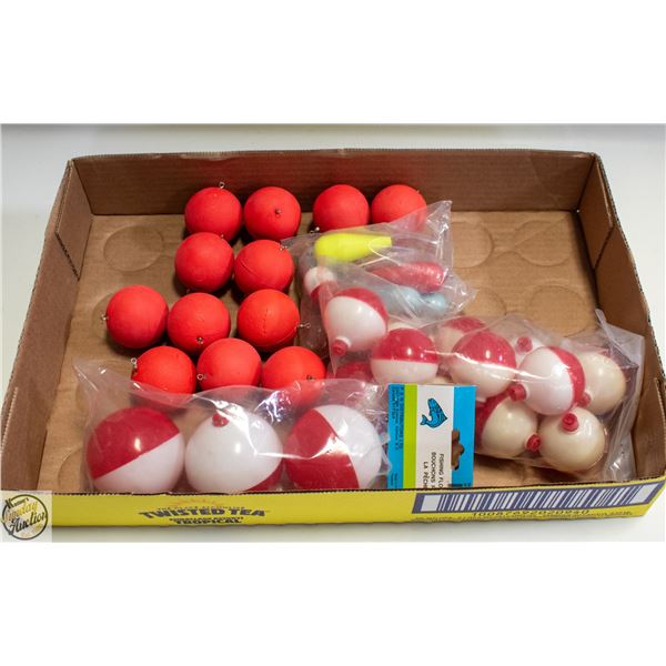 FLAT OF FISHING BOBBERS