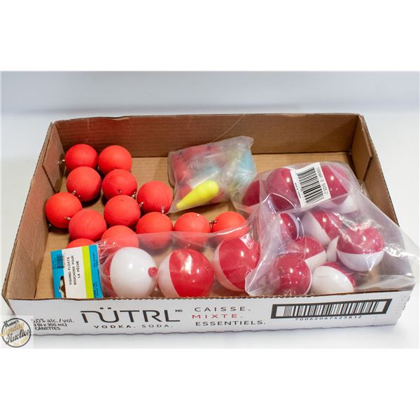 FLAT OF FISHING BOBBERS