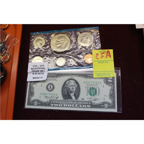 Bicenntennial Proof Set w/$2  Note