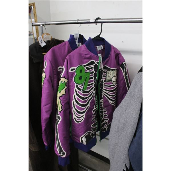 Bull Size Large/Medium Purple Skeleton Motif Light Jackets - 2