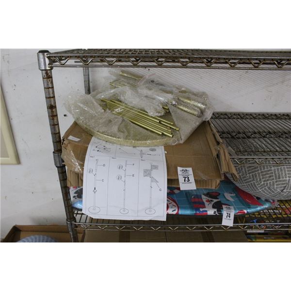 New Gold Trim Pedestal Coat/Hat Rack - Needs Assembly