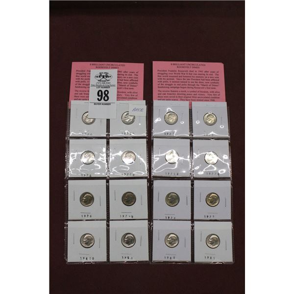 Uncirculated Roosevelt Dime Sets - 16