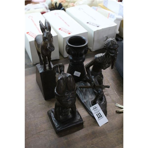 Wood Carved Figurines, Candlestands - 4