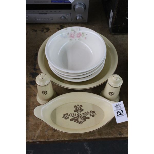 Pfaltzgraff Bowls, Shakers, Platter