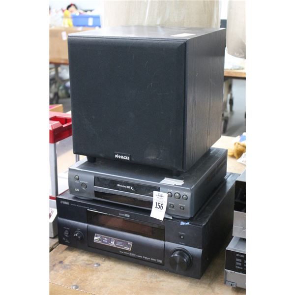 Yamaha AXV 1800 Receiver, VHS Player, Sub Woofer