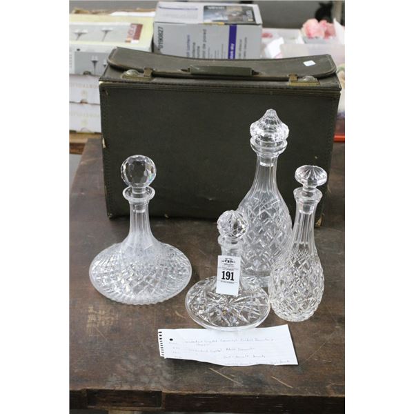 Waterford Crystal Decanters 4, Leather Carry Bag