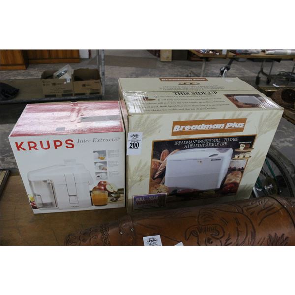 Crups Juicer, Bread Maker