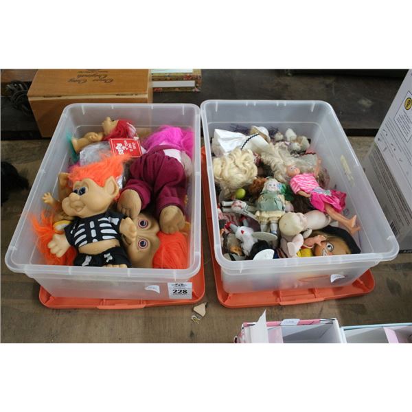 Bins 2 w/Collector Dolls, Trolls