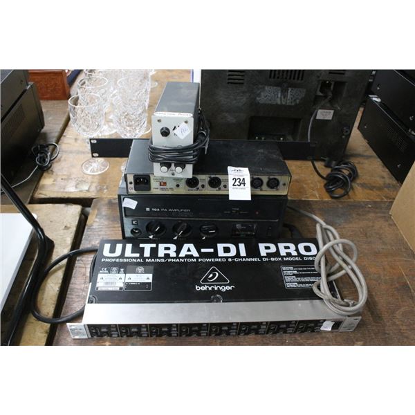 Behringer D1800 DI Box w/TOA Amp, Asst. Electronics