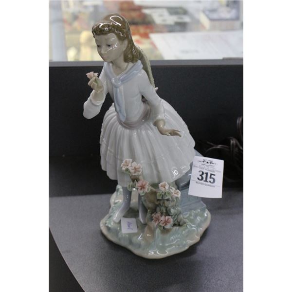 Lladro Flower Girl 12" Porcelain Statuary