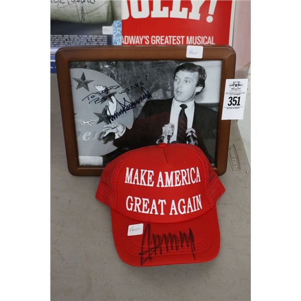 DJT Autographed Photo/Magna Hat