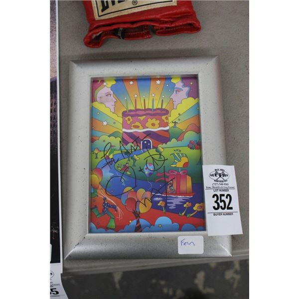 Peter Max Small Autographed Art Piece
